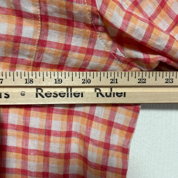Tommy Bahama St. Croix Check Claret SS 100% Linen Button Up Shirt Size M - Picture 7 of 11